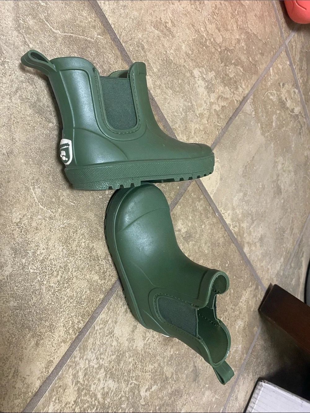 BearPaw Kids Olive Green Chelsea Rain Boots